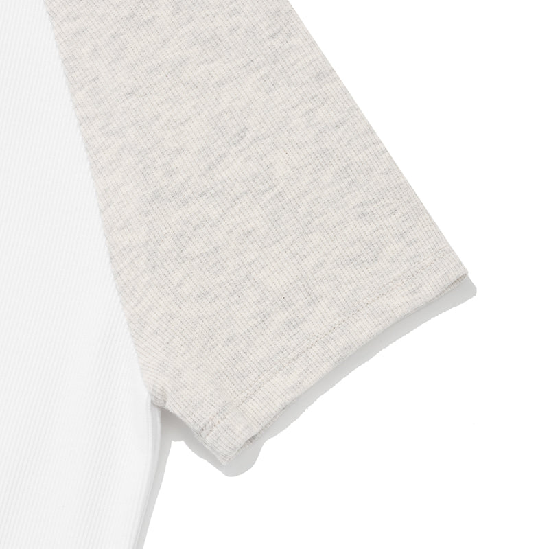 KIRSHプレーンプレーンカラーミックスラグランクロップ Tシャツ【メランジグレー】