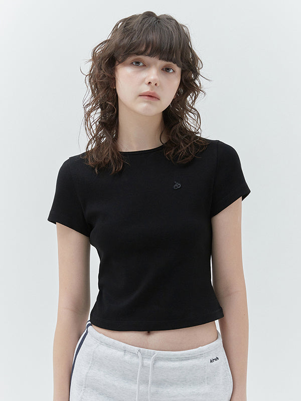 KIRSH プレーンスリムTシャツ【ブラック】