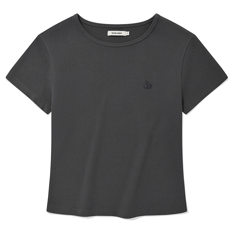 KIRSH プレーンスリムTシャツ【ダークグレー】