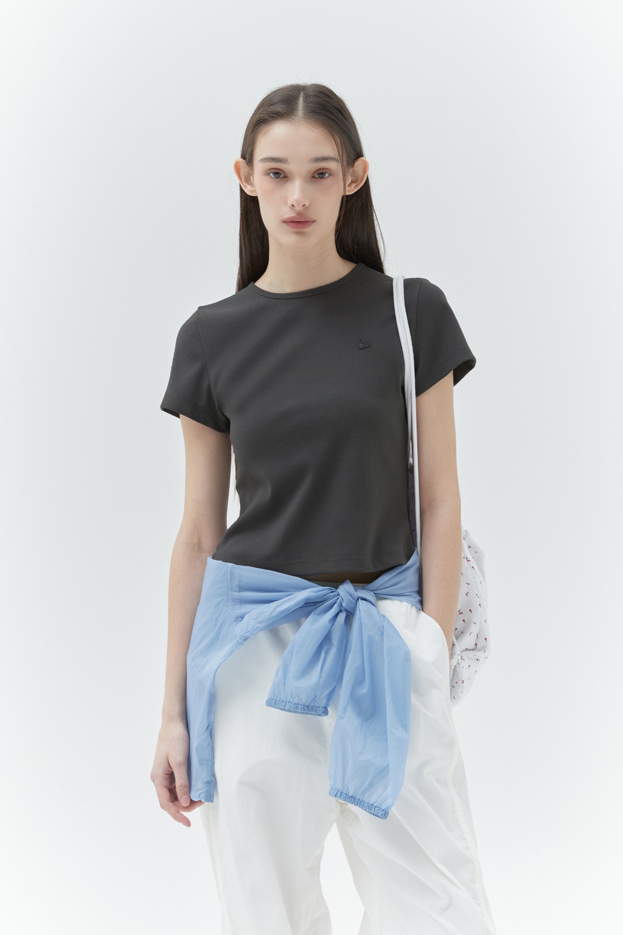 KIRSH プレーンスリムTシャツ【ダークブルー】