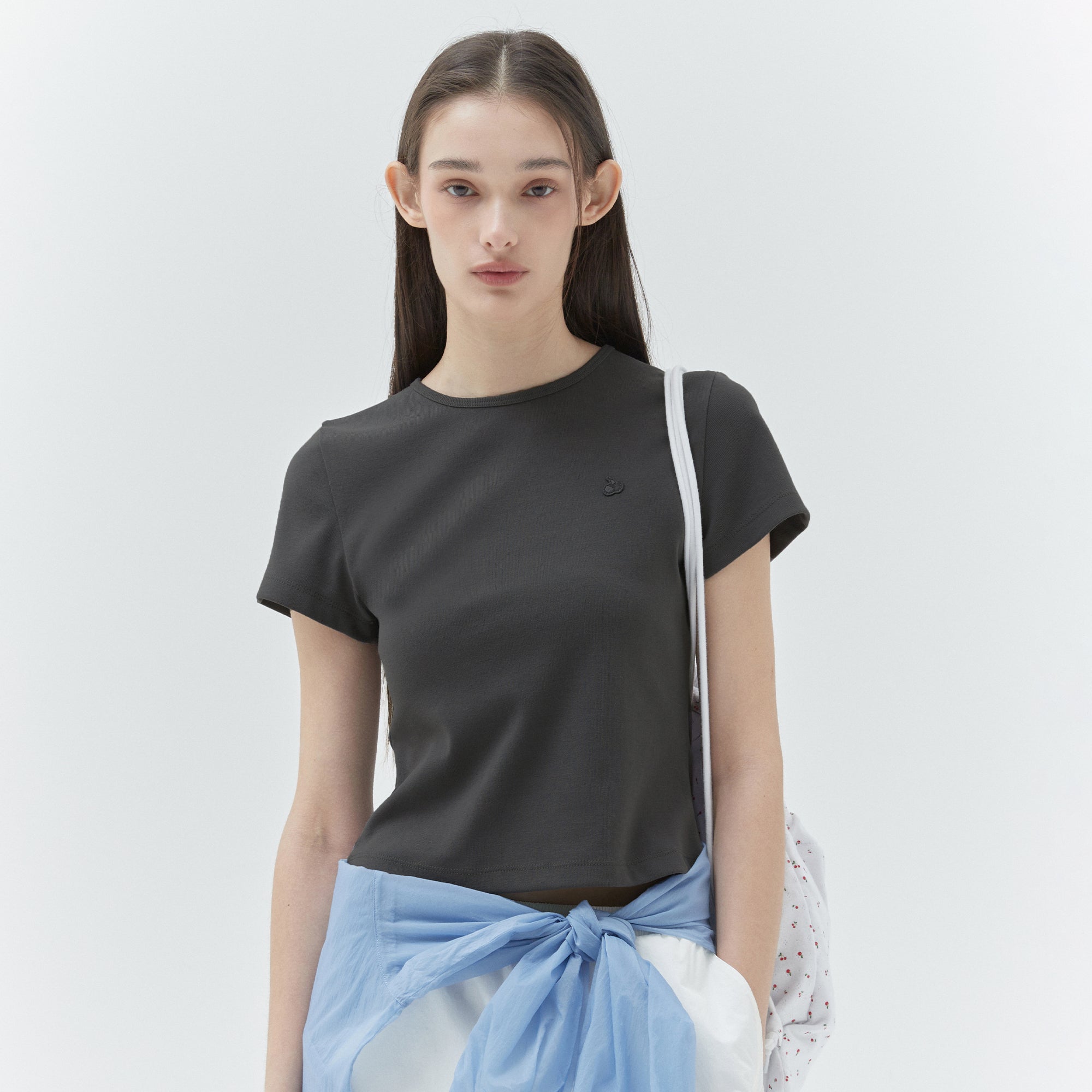 KIRSH プレーンスリムTシャツ【ダークブルー】