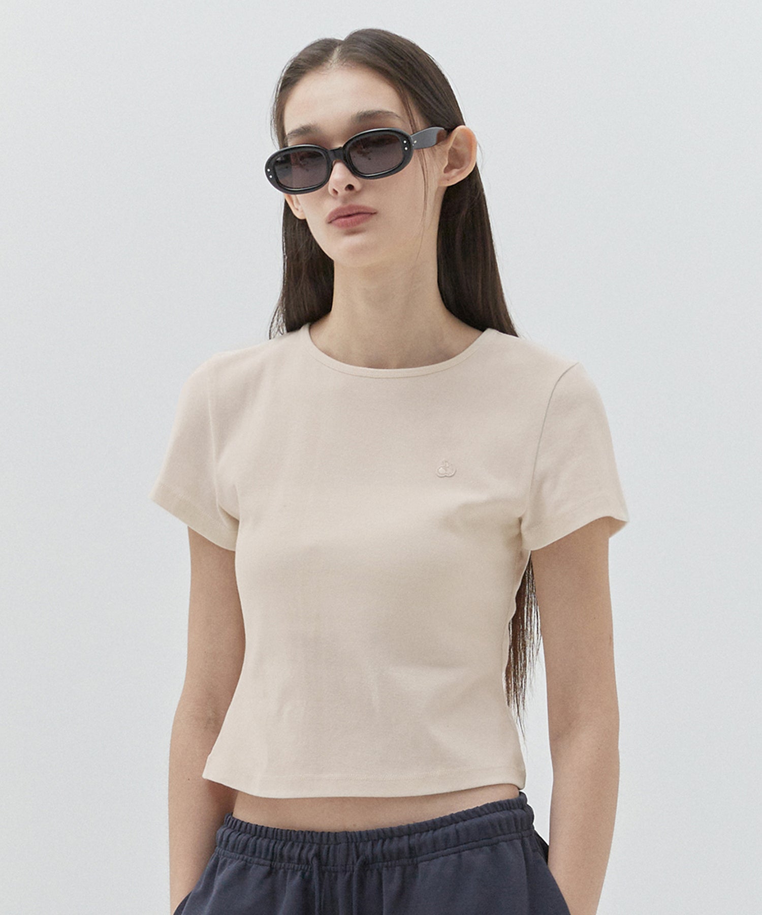 KIRSH プレーンスリムTシャツ【ホワイト】