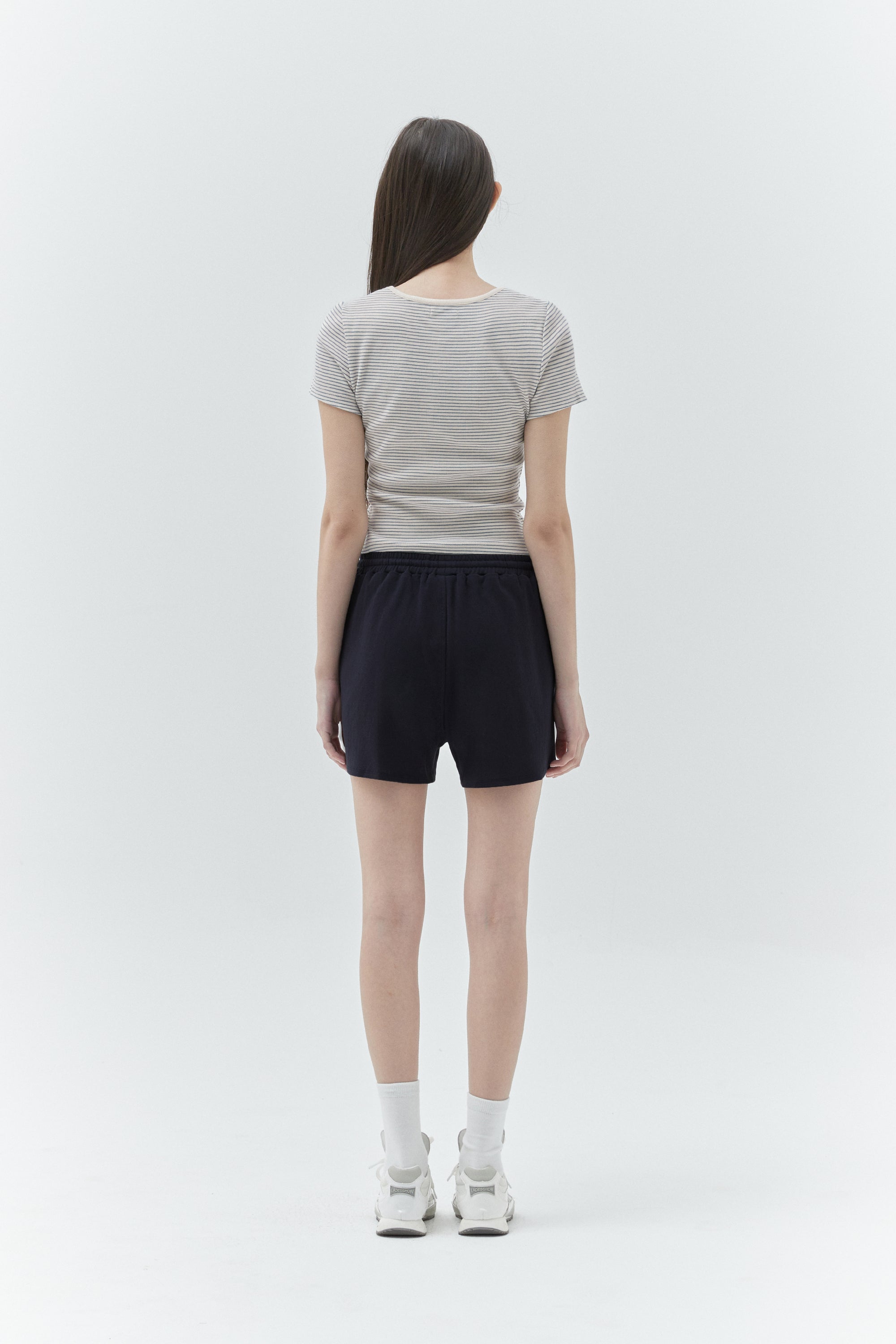 KIRSHプレーンスリムフィットストライプTシャツ【ピンク】