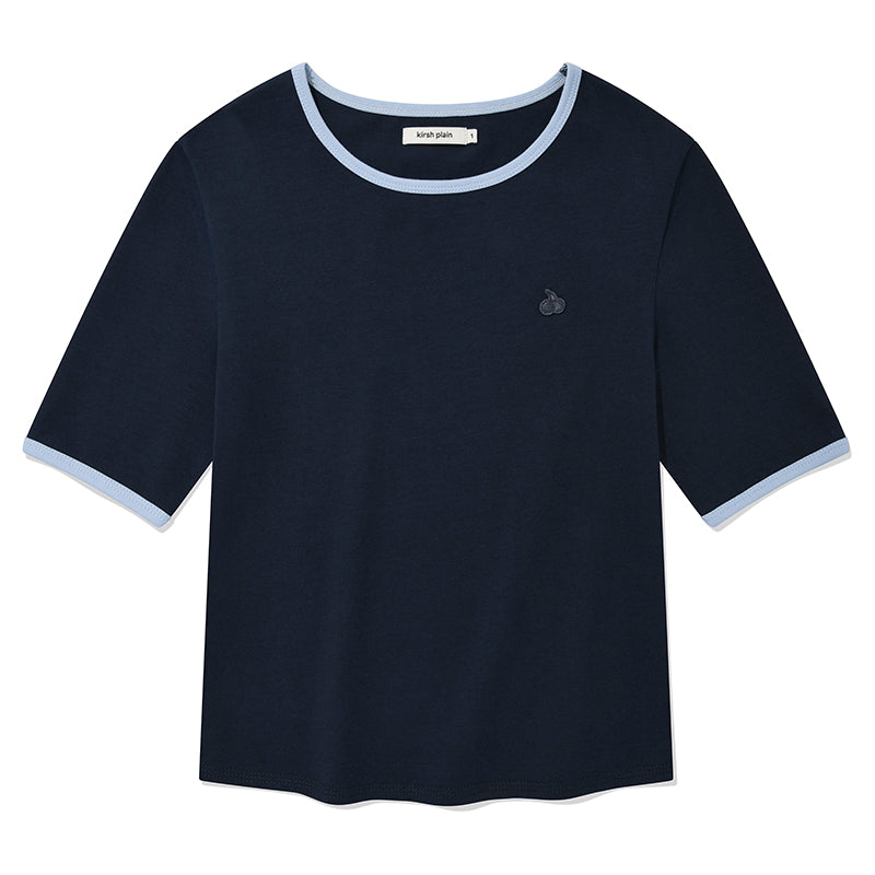 KIRSHプレーンスリムフィットリンガーTシャツ【ホワイト】