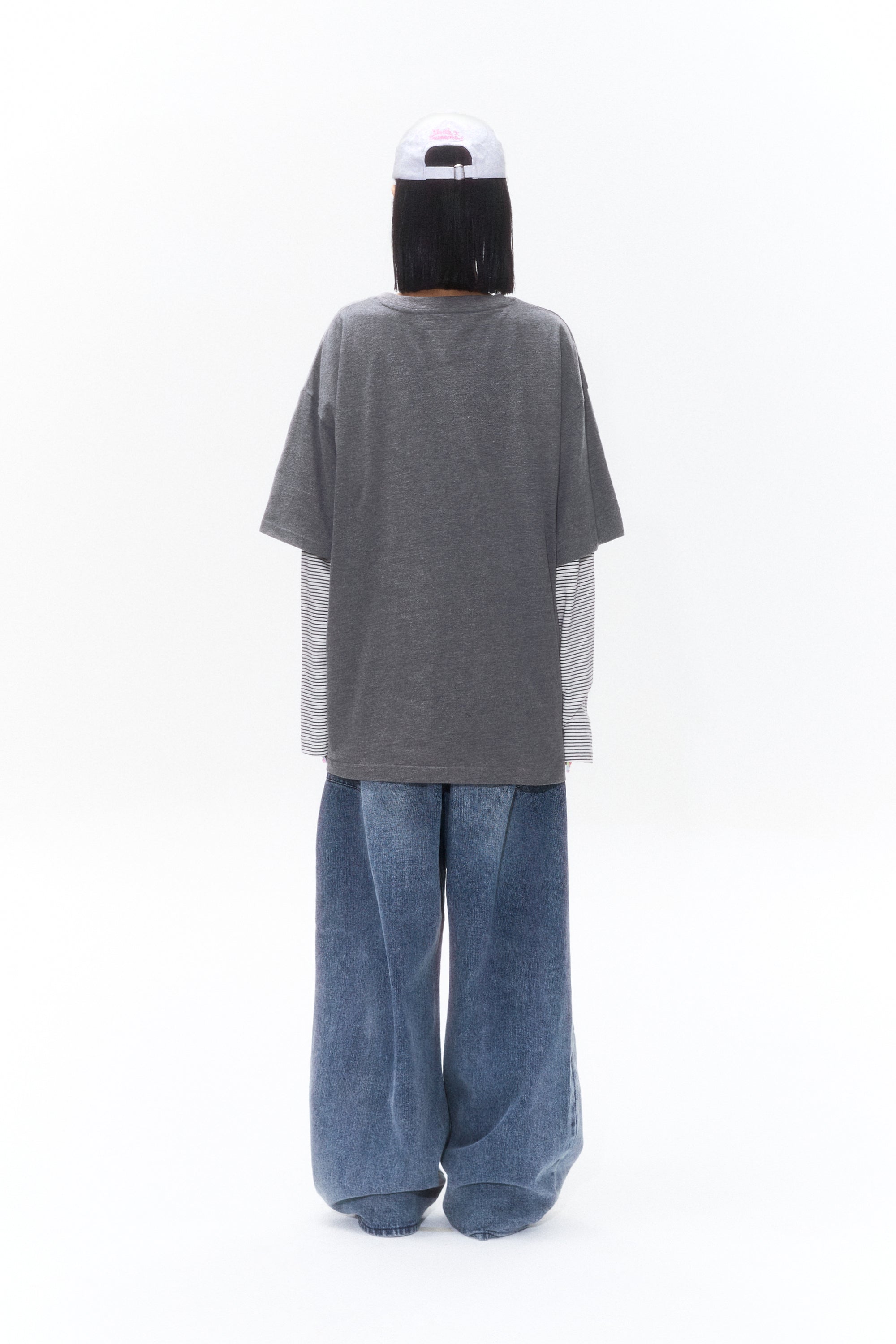 KIRSH X SUNONEBIRD ビックオーバーサイズグラフィックTシャツ【メランジグレー】