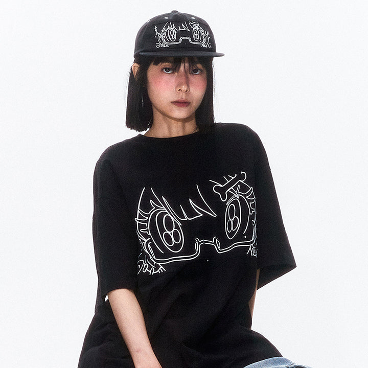 KIRSH X SUNONEBIRD ビックオーバーアイTシャツ【ブラック】