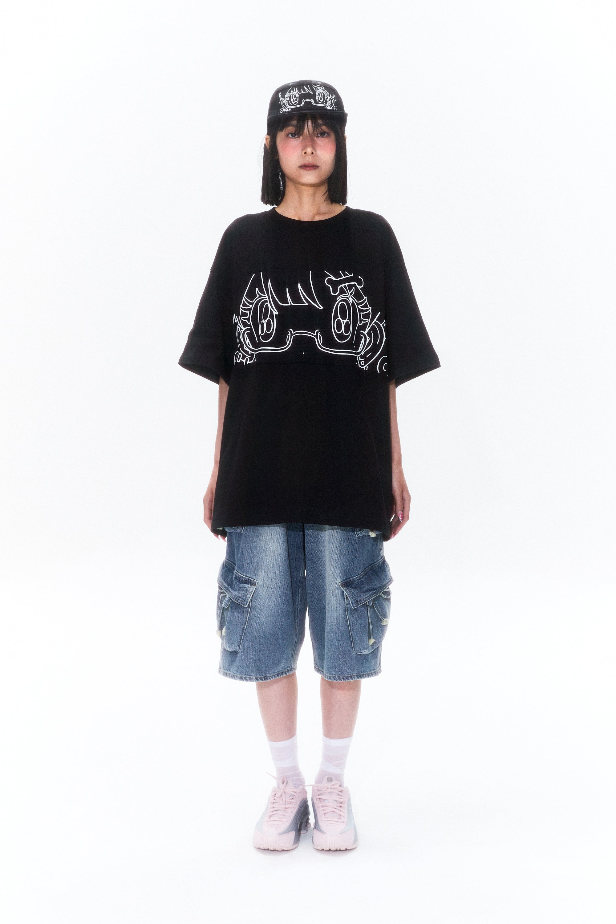 KIRSH X SUNONEBIRD ビックオーバーアイTシャツ【ネイビー】