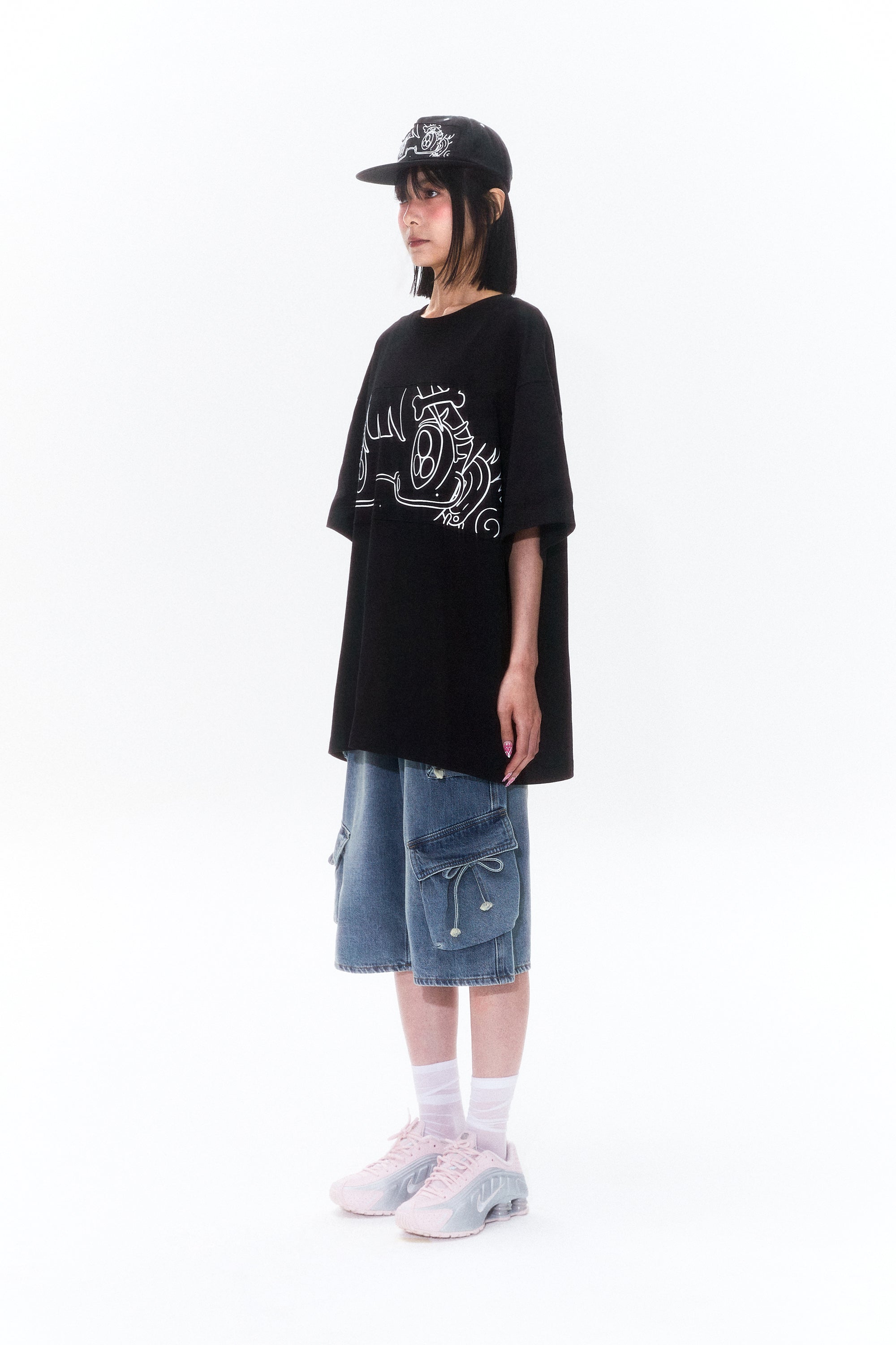 KIRSH X SUNONEBIRD ビックオーバーアイTシャツ【ネイビー】