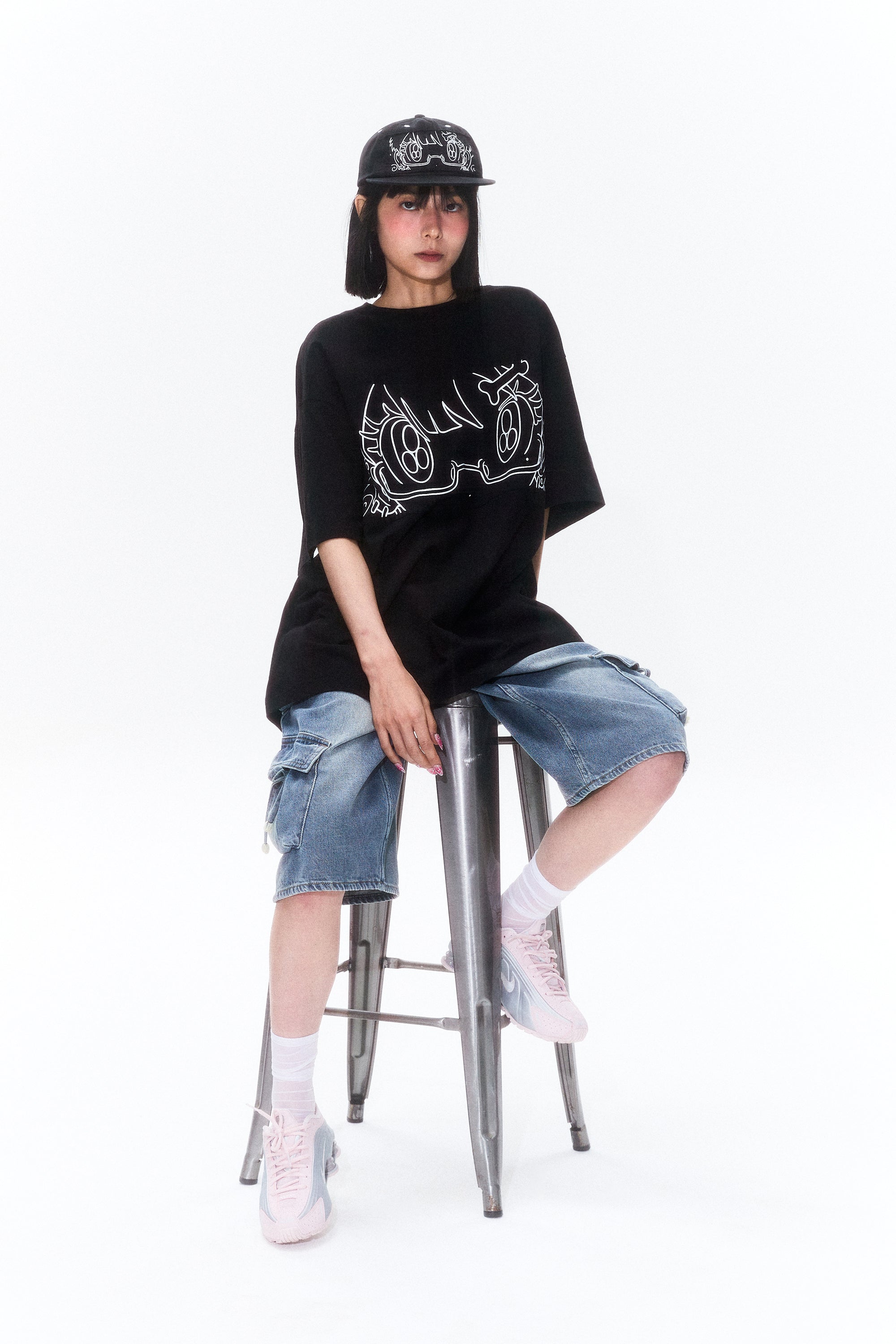 KIRSH X SUNONEBIRD ビックオーバーアイTシャツ【ネイビー】