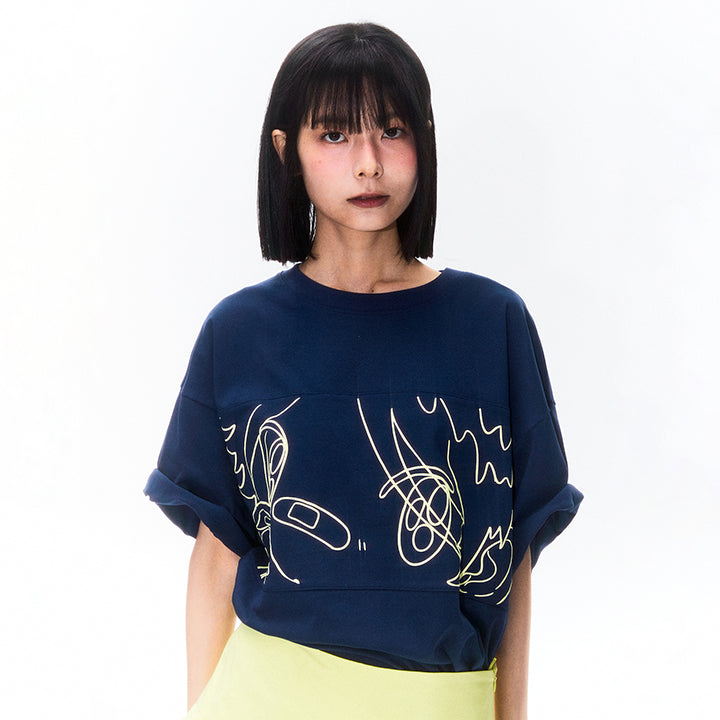 KIRSH X SUNONEBIRD ビックオーバーアイTシャツ【ホワイト】