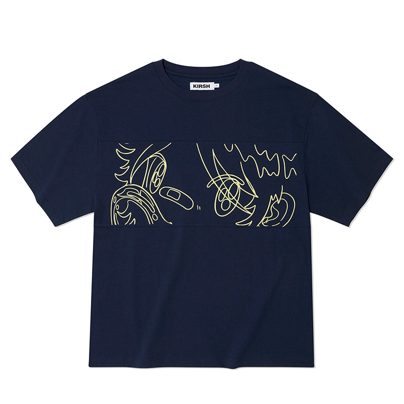 KIRSH X SUNONEBIRD ビックオーバーアイTシャツ【ネイビー】