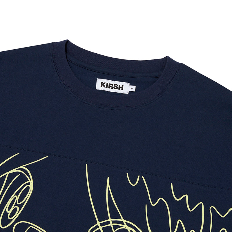 KIRSH X SUNONEBIRD ビックオーバーアイTシャツ【ネイビー】