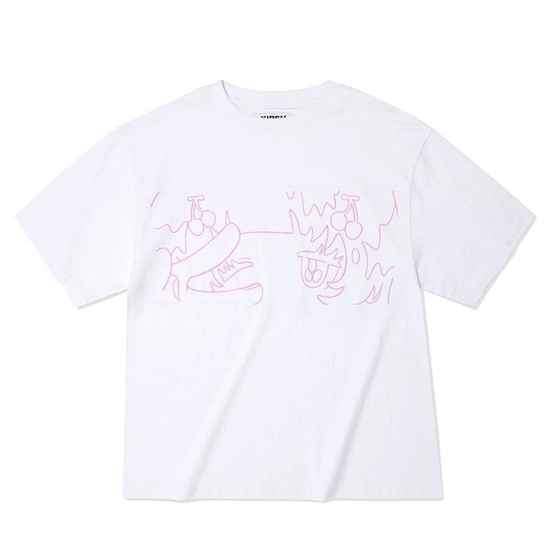 KIRSH X SUNONEBIRD ビックオーバーアイTシャツ【ホワイト】