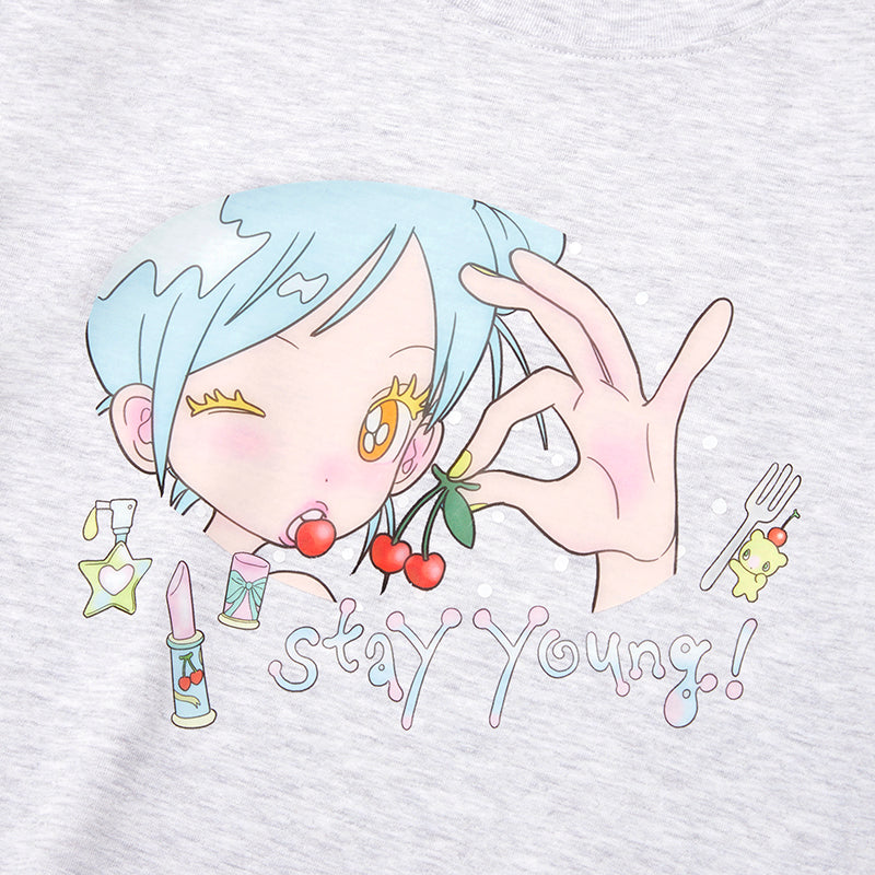 KIRSH X SUNONEBIRD グラフィックスタンダードフィットTシャツ【メランジグレー】