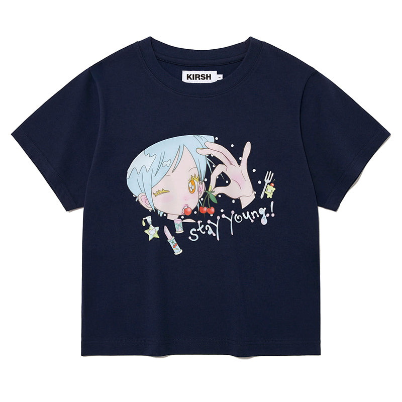 KIRSH X SUNONEBIRD グラフィックスタンダードフィットTシャツ【ネイビー】