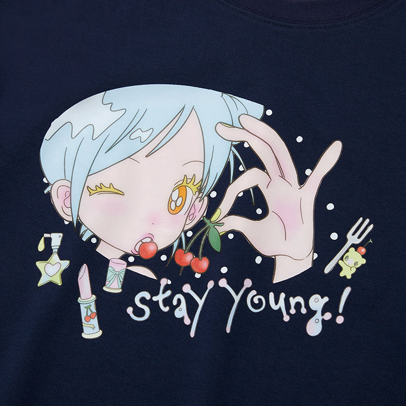 KIRSH X SUNONEBIRD グラフィックスタンダードフィットTシャツ【メランジグレー】