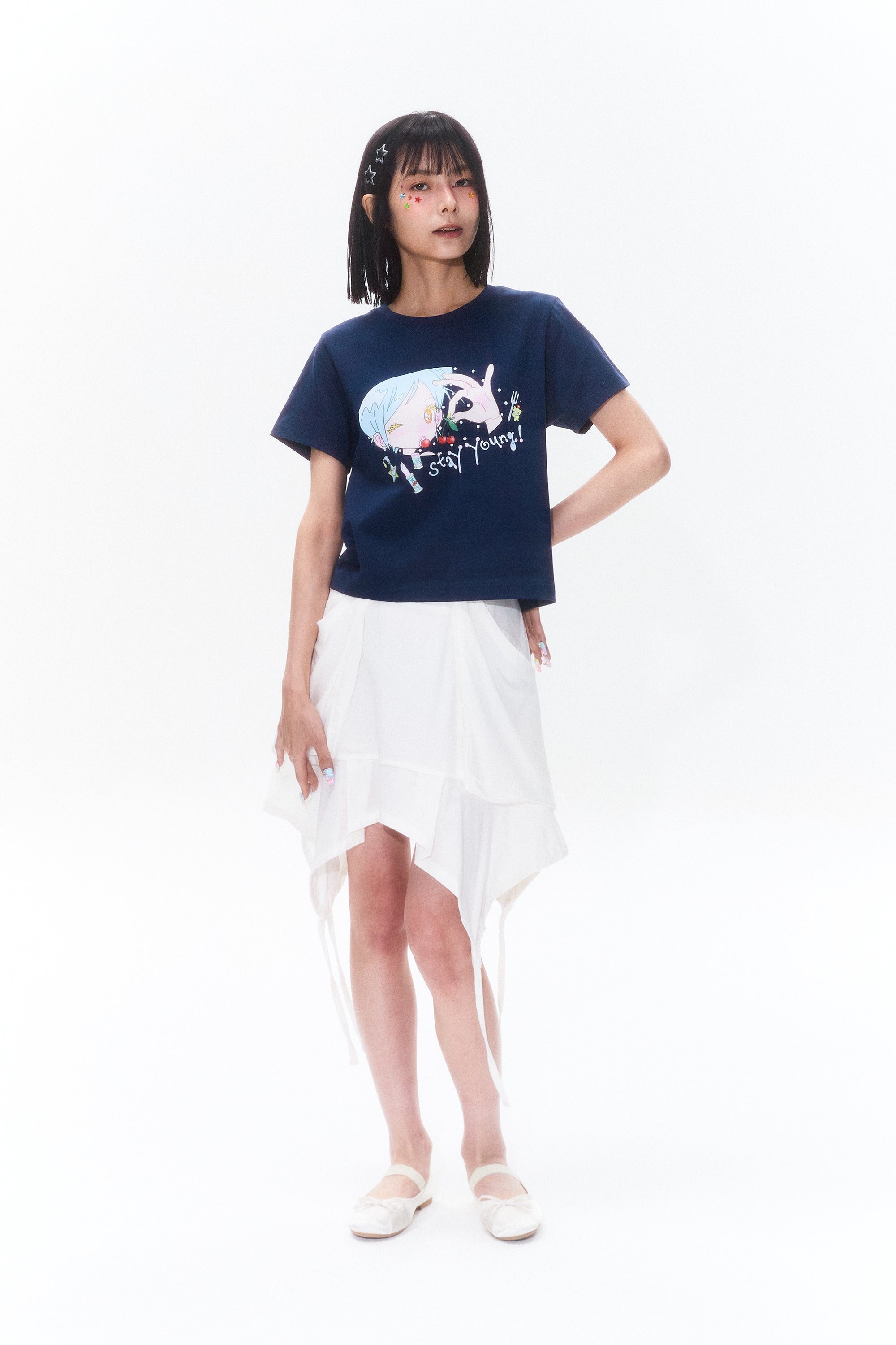 KIRSH X SUNONEBIRD グラフィックスタンダードフィットTシャツ【メランジグレー】