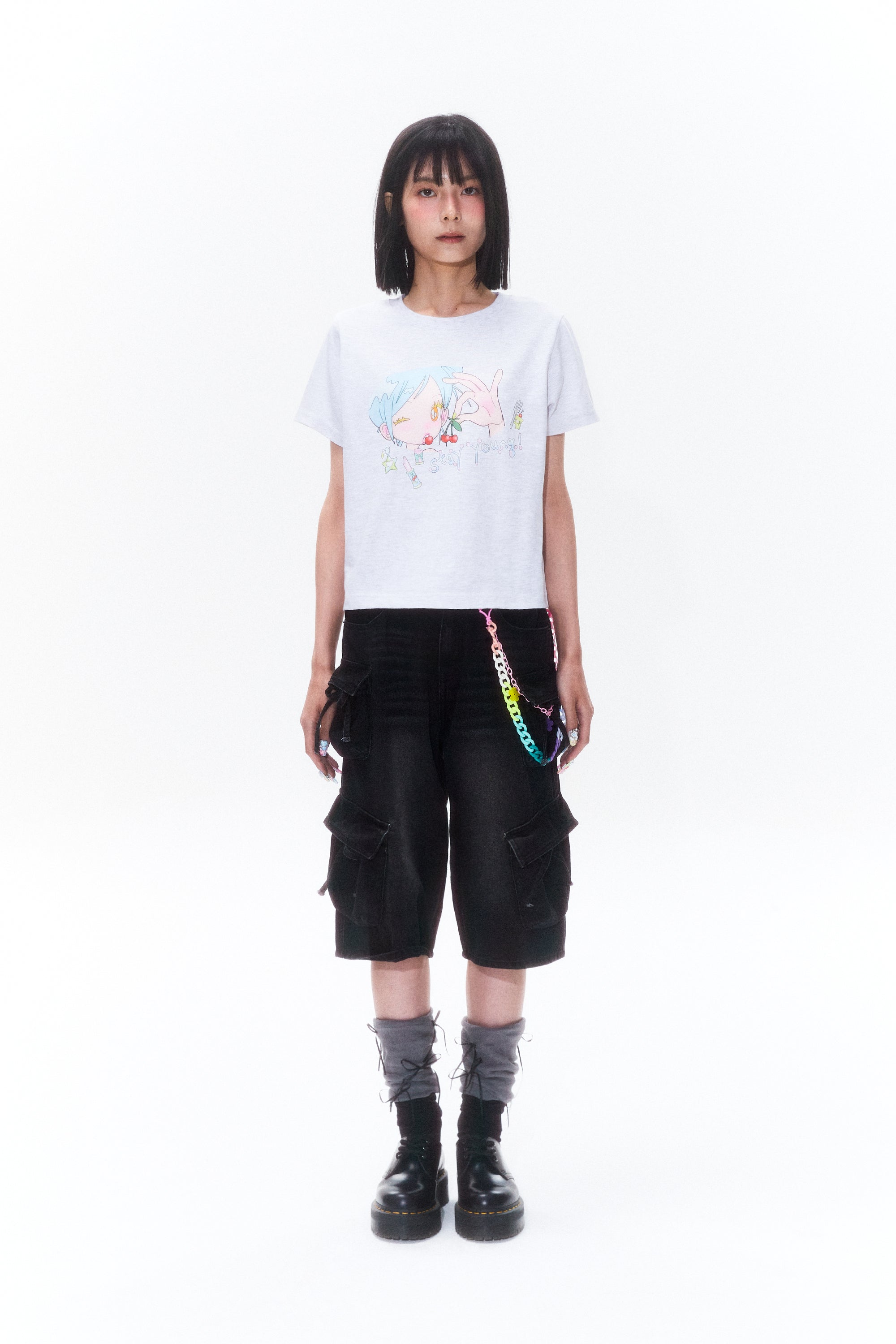 KIRSH X SUNONEBIRD グラフィックスタンダードフィットTシャツ【メランジグレー】