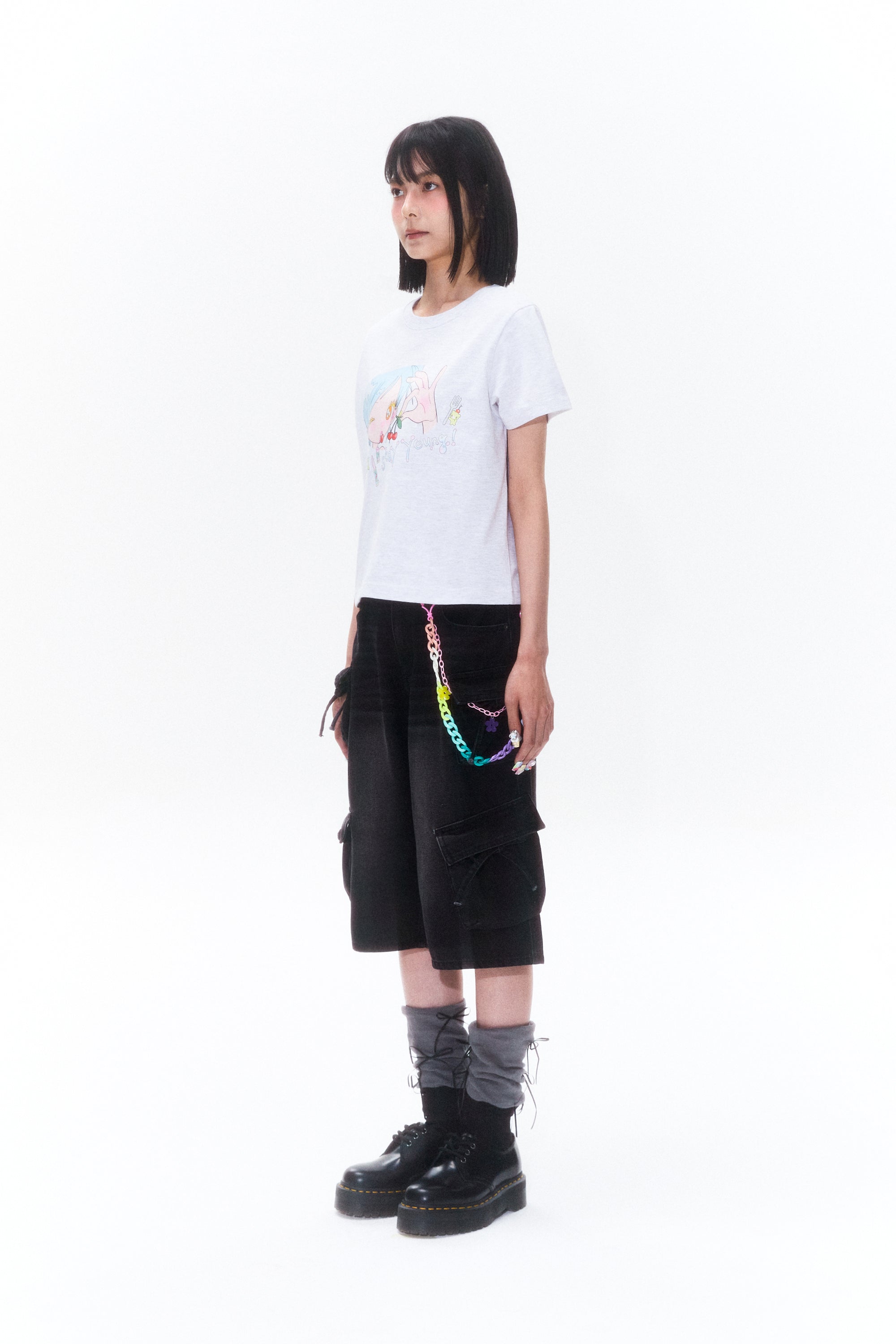 KIRSH X SUNONEBIRD グラフィックスタンダードフィットTシャツ【メランジグレー】