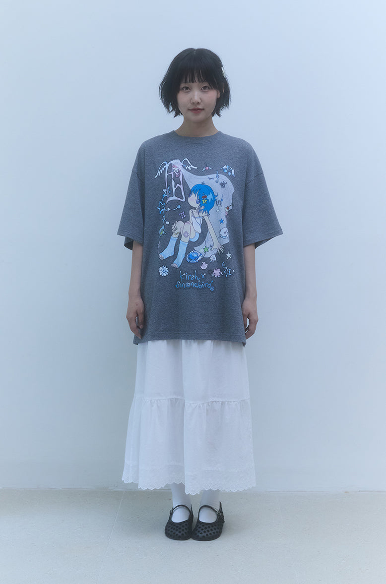 KIRSH X SUNONEBIRD メイングラフィックビックオーバーサイズ Tシャツ【ホワイト】