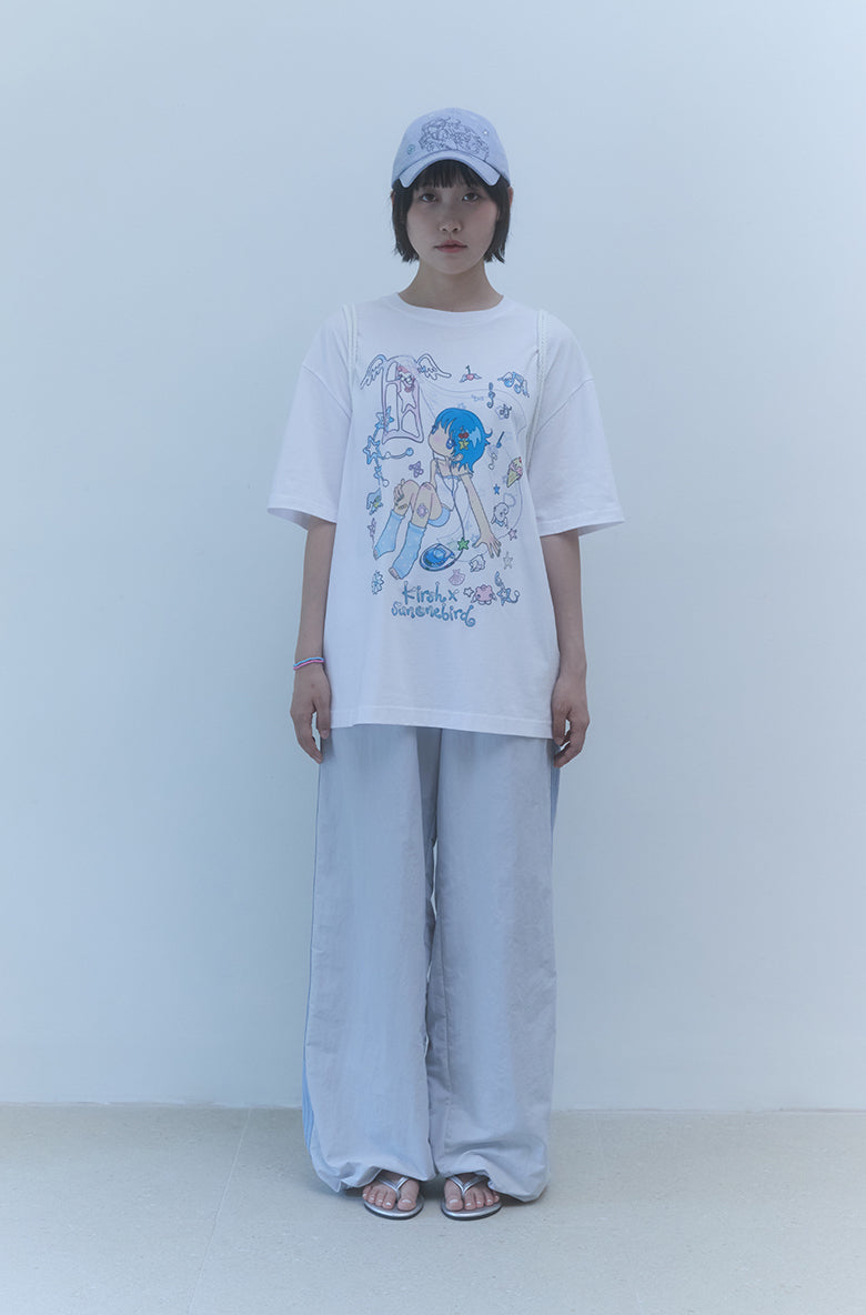 KIRSH X SUNONEBIRD メイングラフィックビックオーバーサイズ Tシャツ【ホワイト】