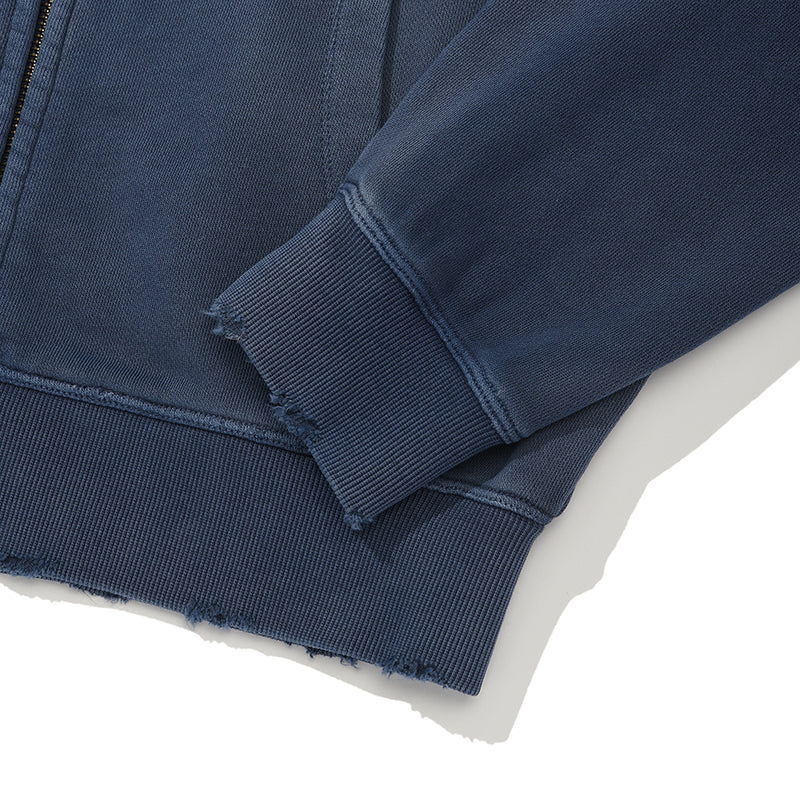 ヴィンテージウォッシングスタッドポイントクロップフーディジップアップ【オートミール】