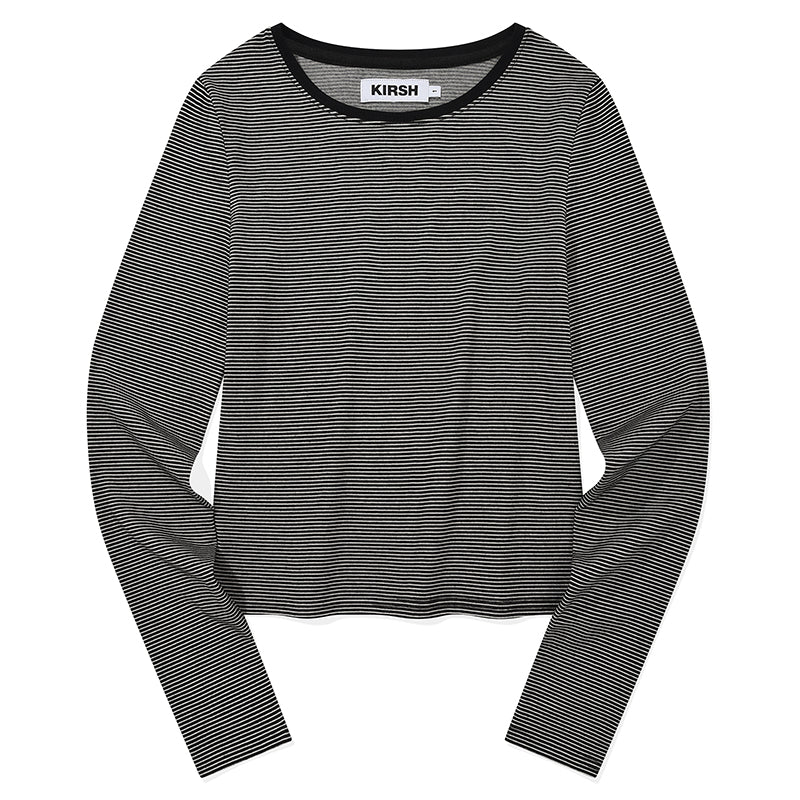 ストライプレイヤード2パックTシャツ【ネイビー】