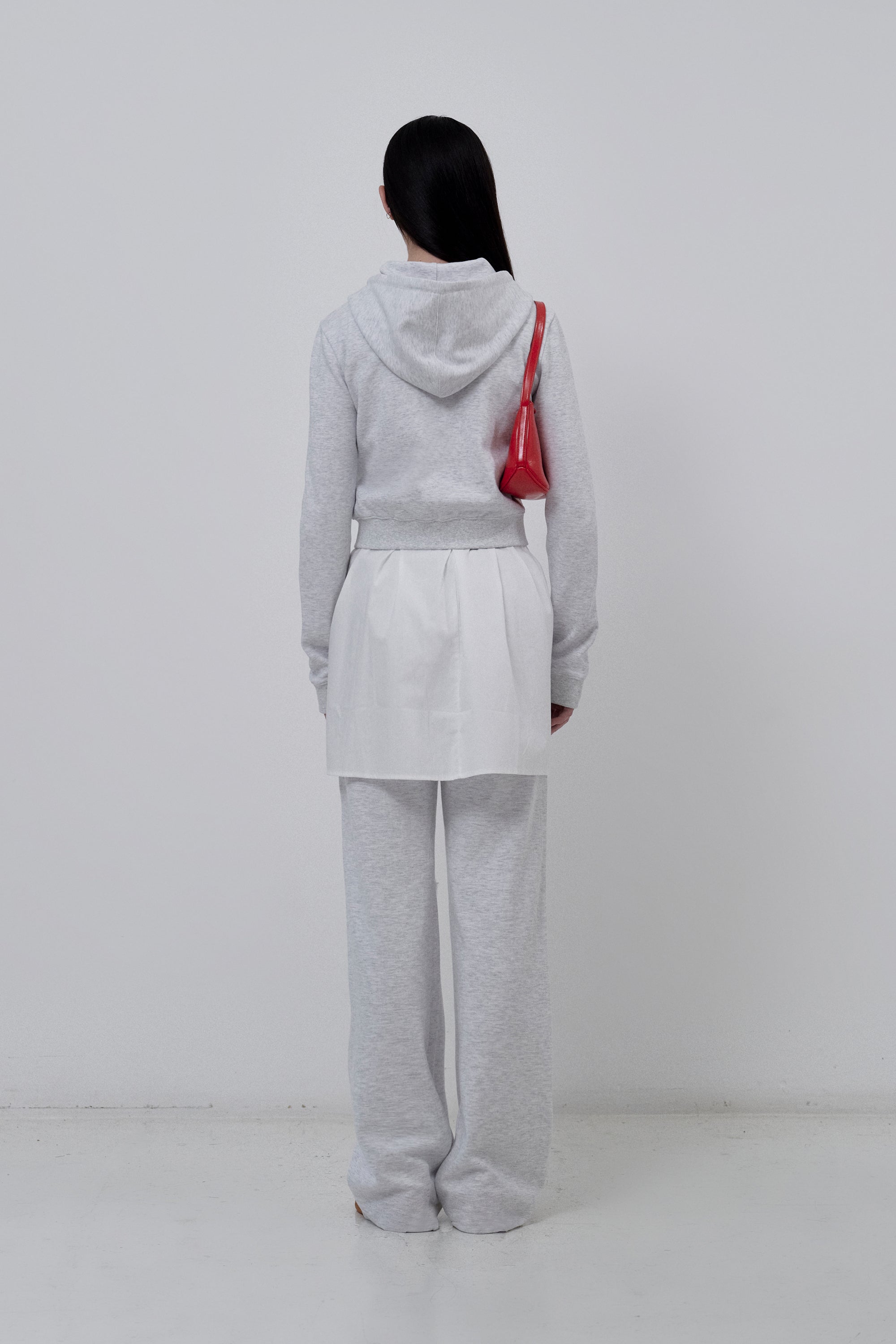 KIRSH プレーンスリムフィットクロップフーディジップアップ【ネイビー】