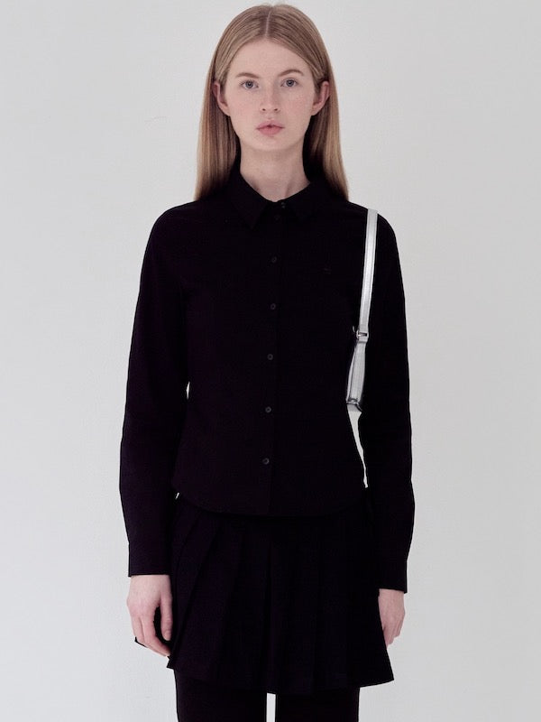 KIRSH プレーンスリムフィットシャツ【アイボリー】