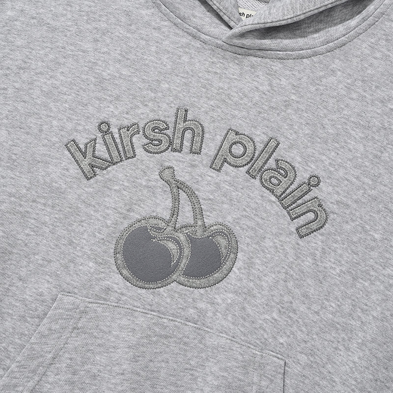 KIRSH プレーンチェリーアーチロゴクロップフーディ【グレー】