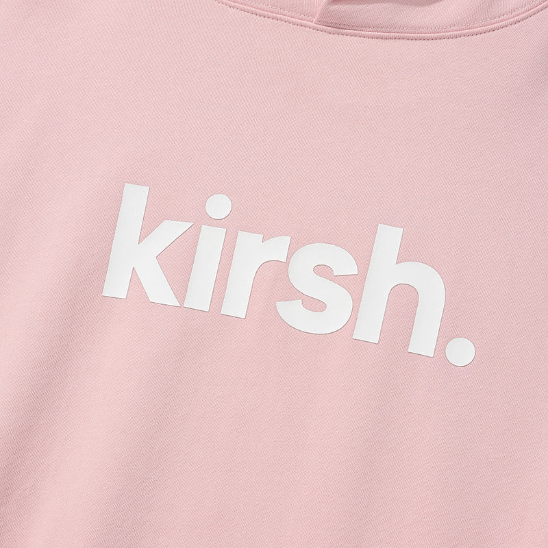 KIRSH ワーディングロゴルーズフィットフーディ【ピンク】