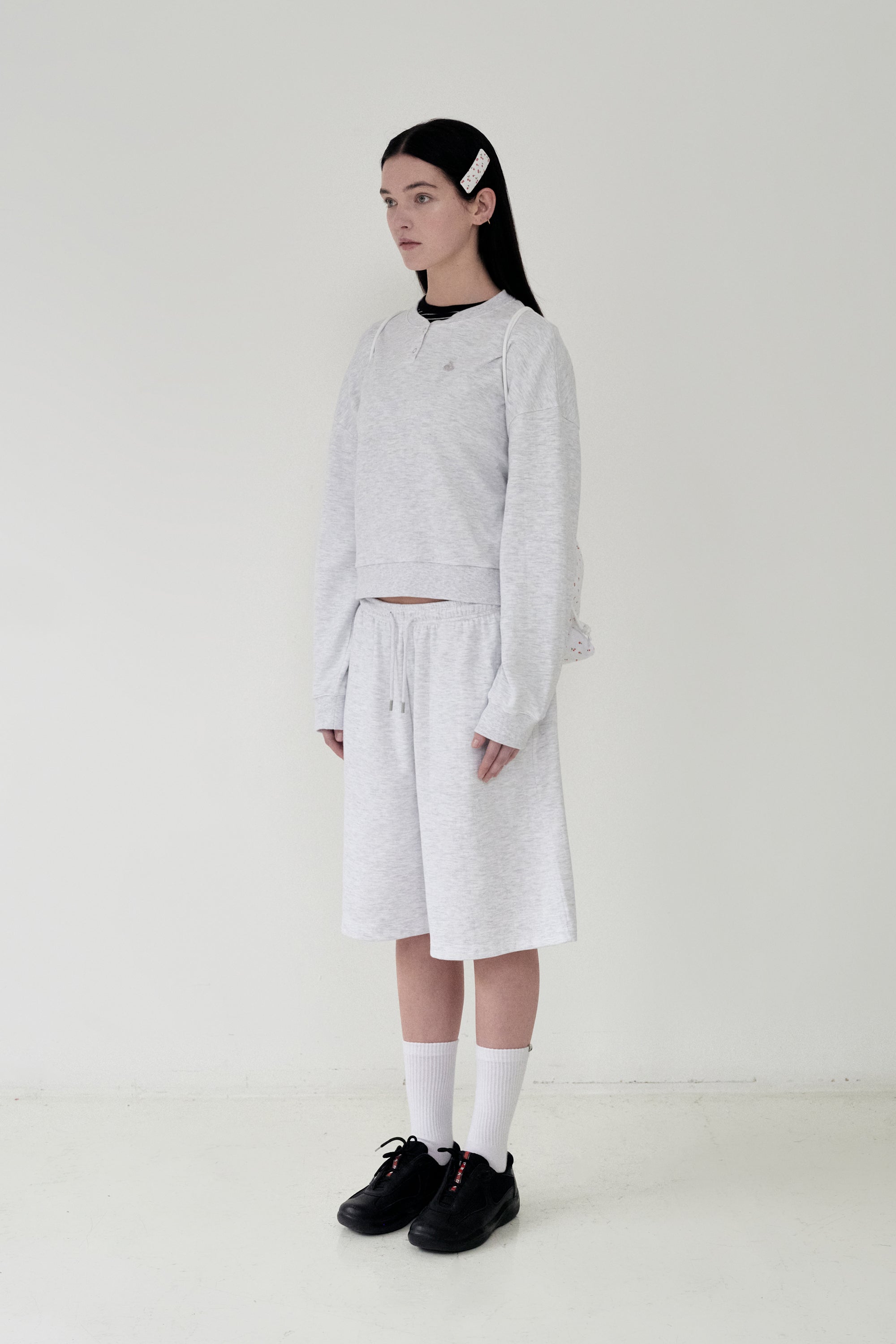 KIRSH プレーンボタンポイントスウェット【ネイビー】