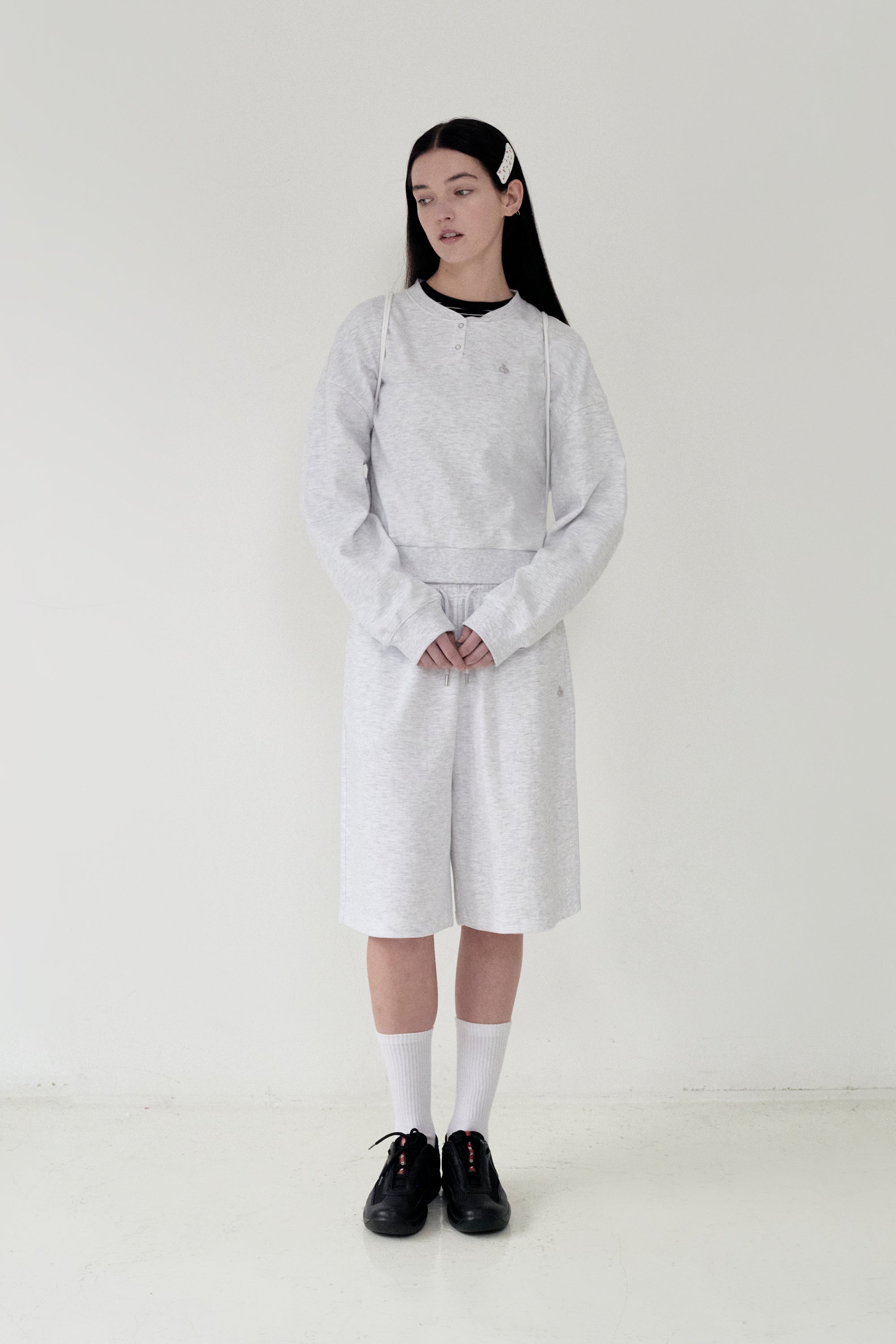 KIRSH プレーンボタンポイントスウェット【ネイビー】