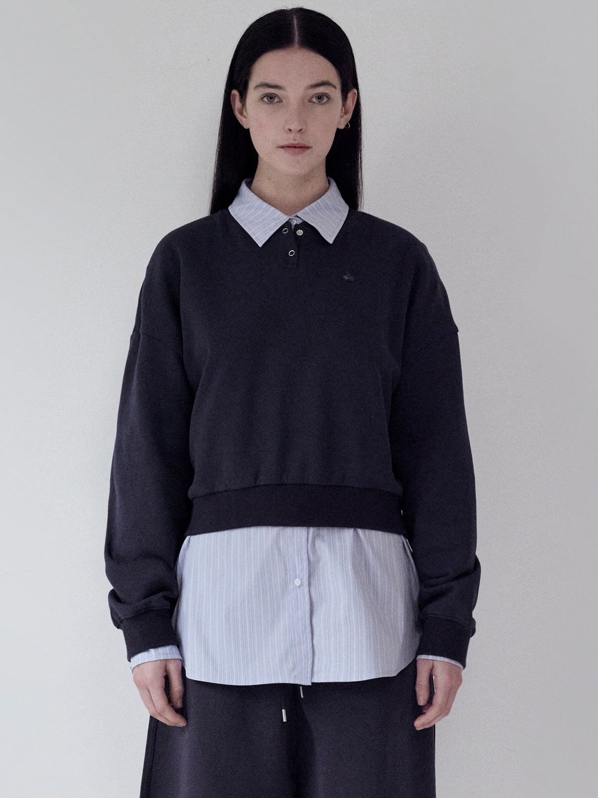 KIRSH プレーンボタンポイントスウェット【グレー】