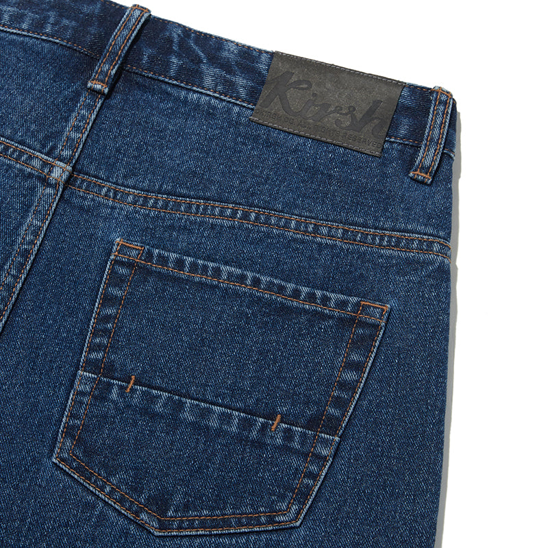 UNI デイリーピンタックデニムパンツ【ブルー】