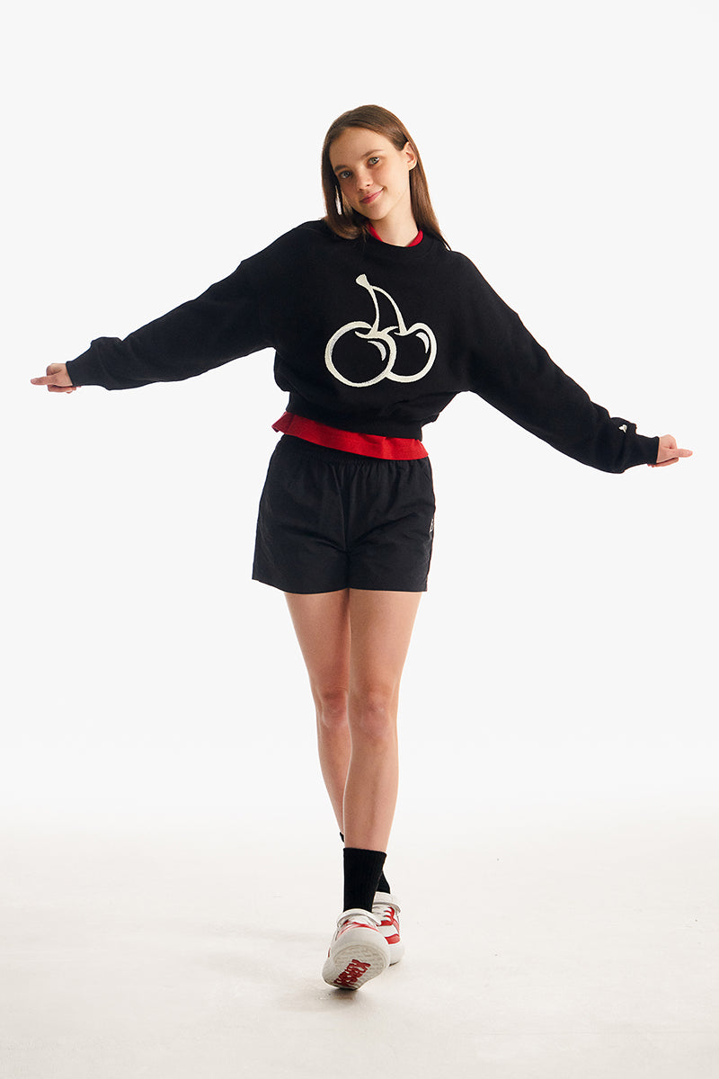 モノチェリーバンディングウーブンハーフパンツ【ブラック】