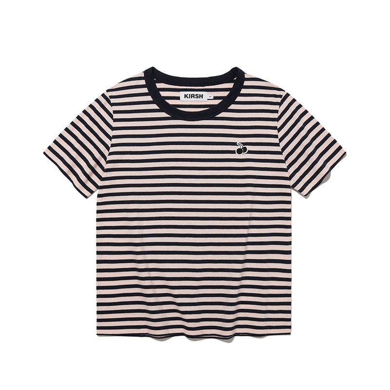 モノチェリーストライプTシャツ【ピンク】