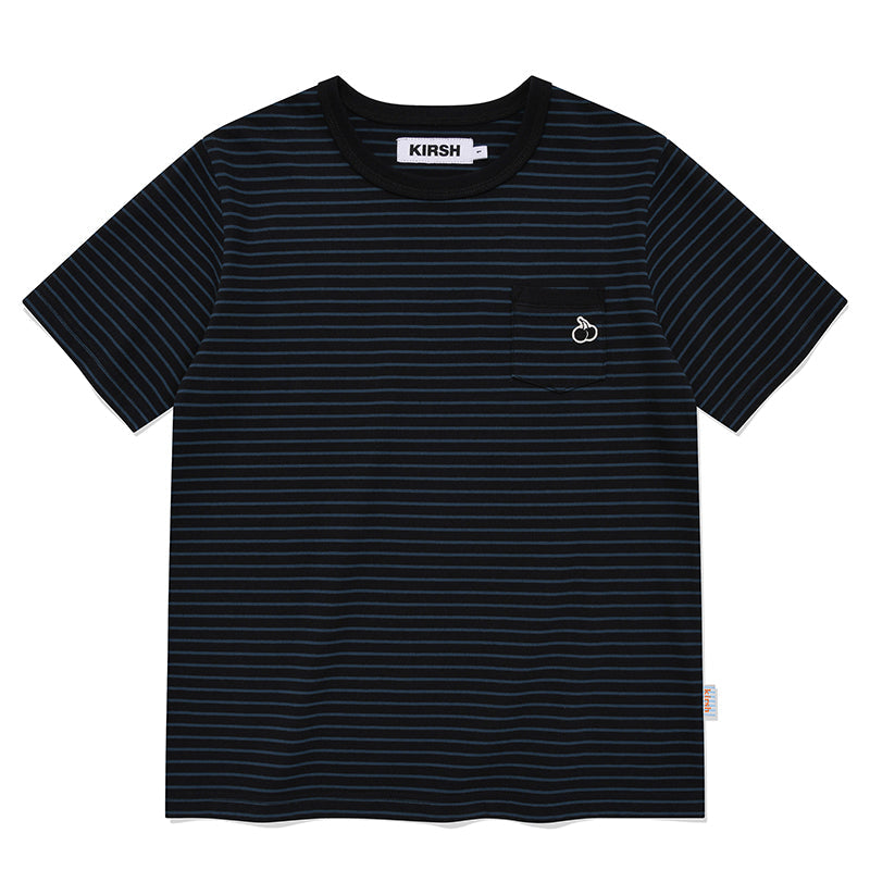 ユニブルーカームストライプTシャツ【ライトオレンジ】