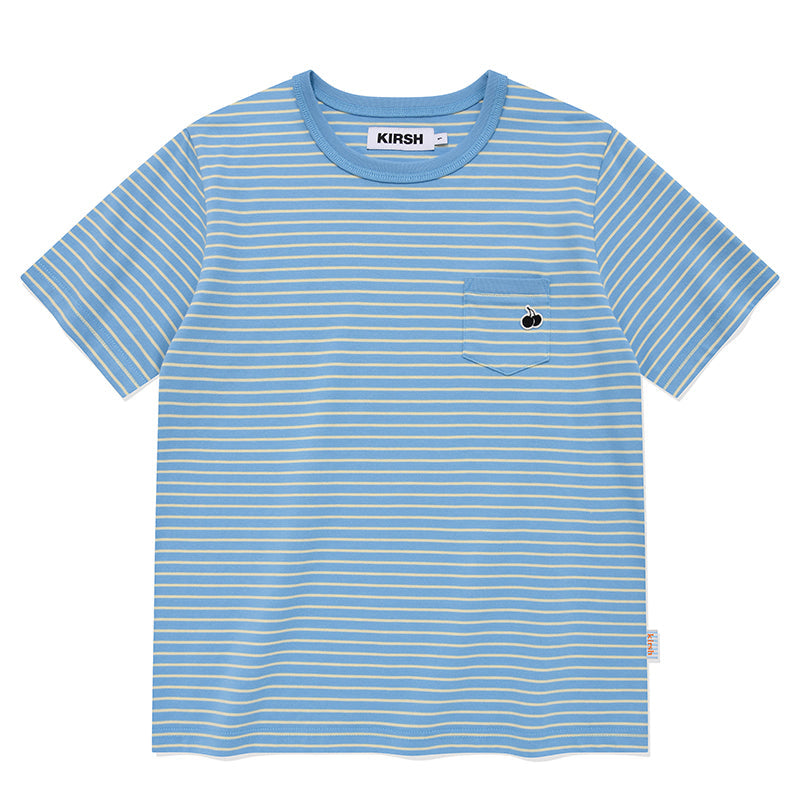 ユニブルーカームストライプTシャツ【ライトオレンジ】