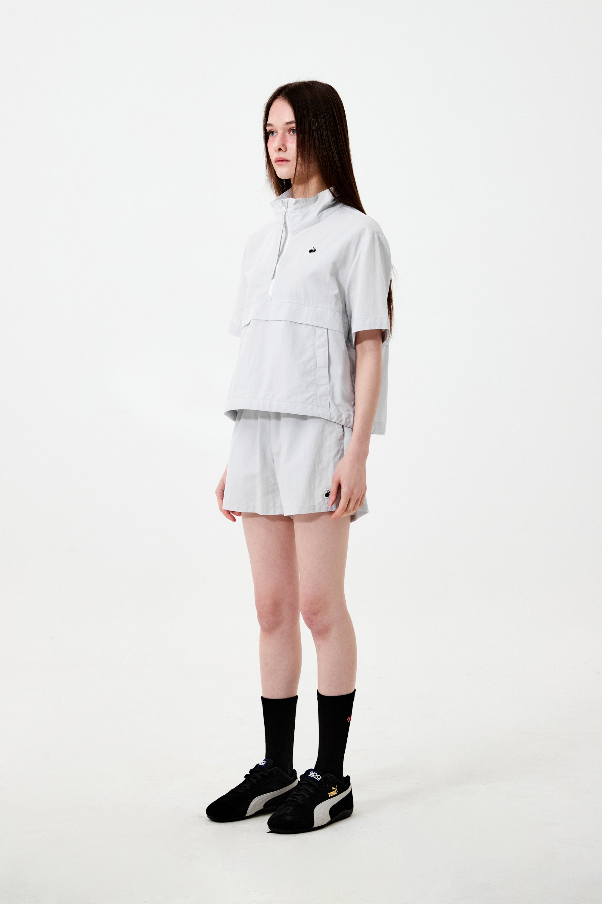 UNI モノチェリーハーフバンディングパンツ【ライトグレー】