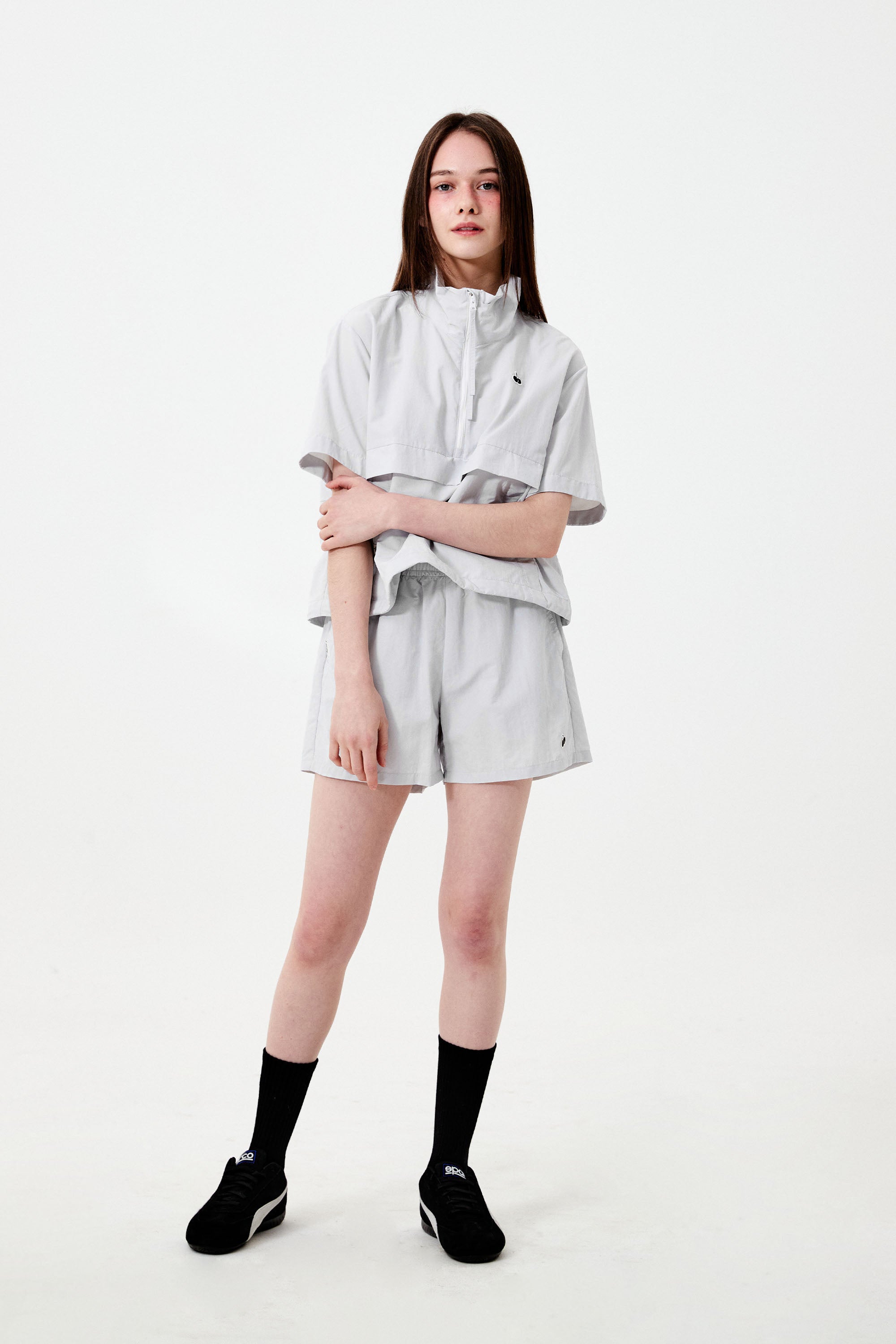 UNI モノチェリーハーフバンディングパンツ【ライトグレー】