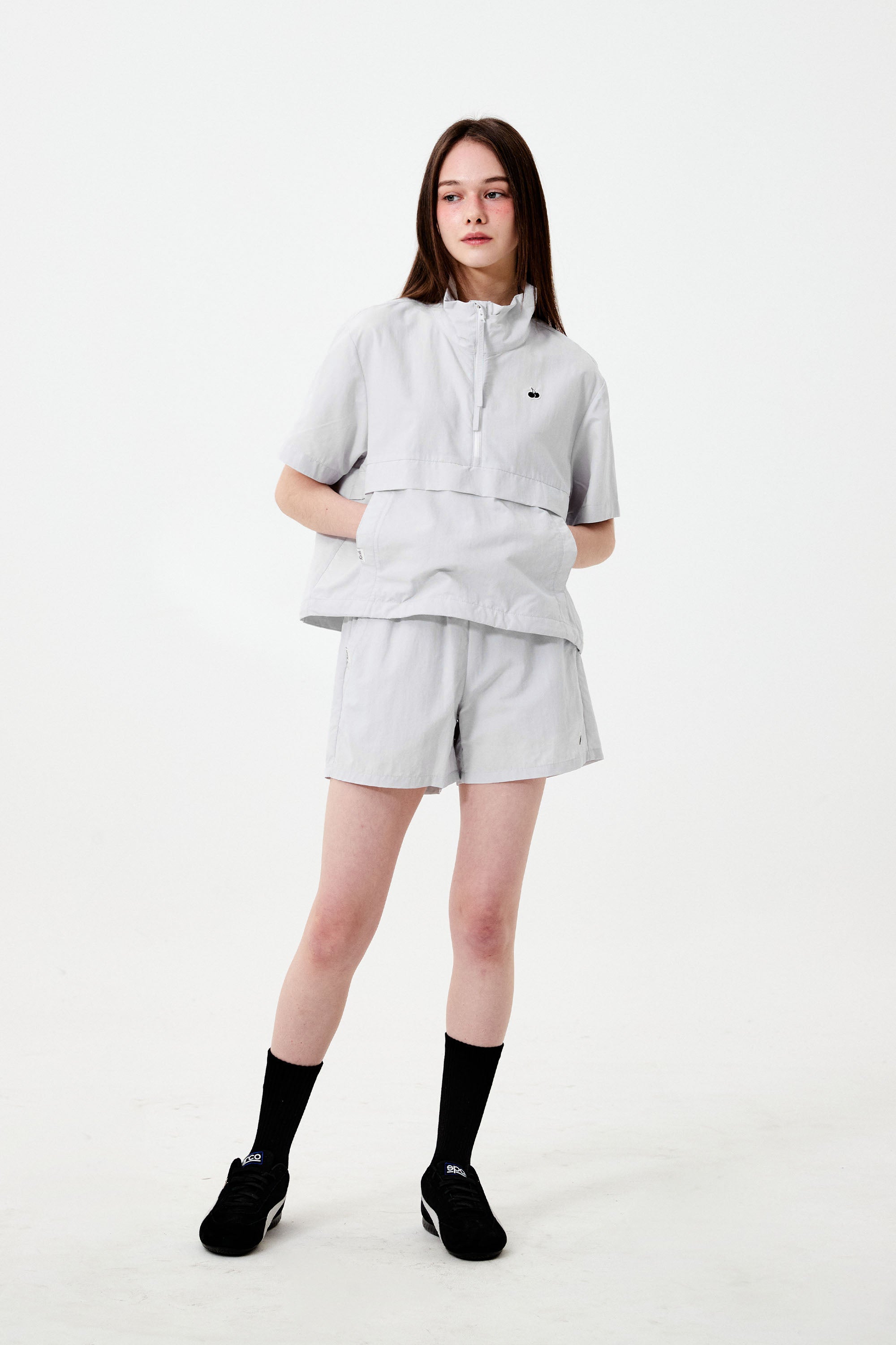 UNI モノチェリーハーフバンディングパンツ【ライトグレー】