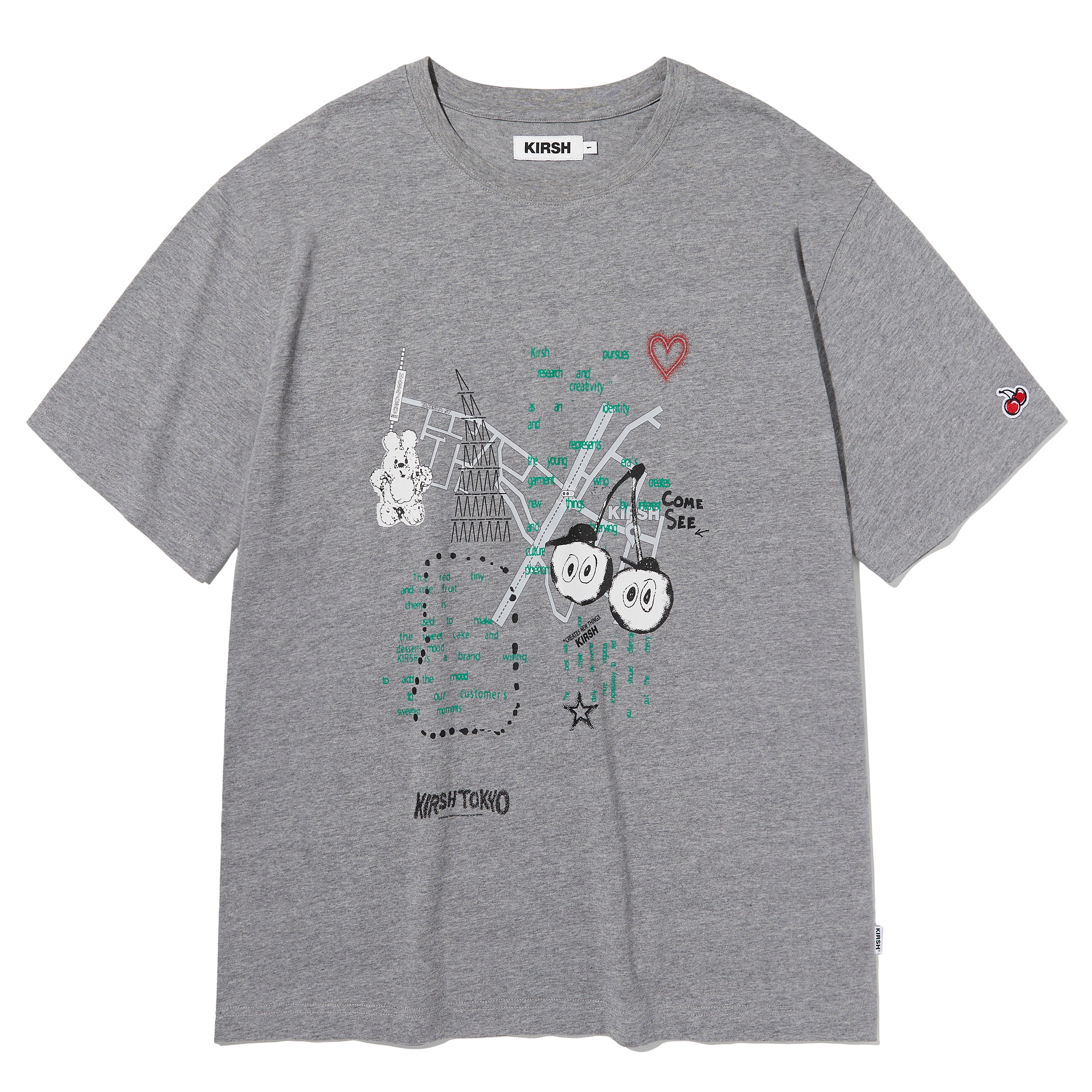 【日本限定】KIRSH X TOKYO シティアートワークTシャツ【メランジグレー】