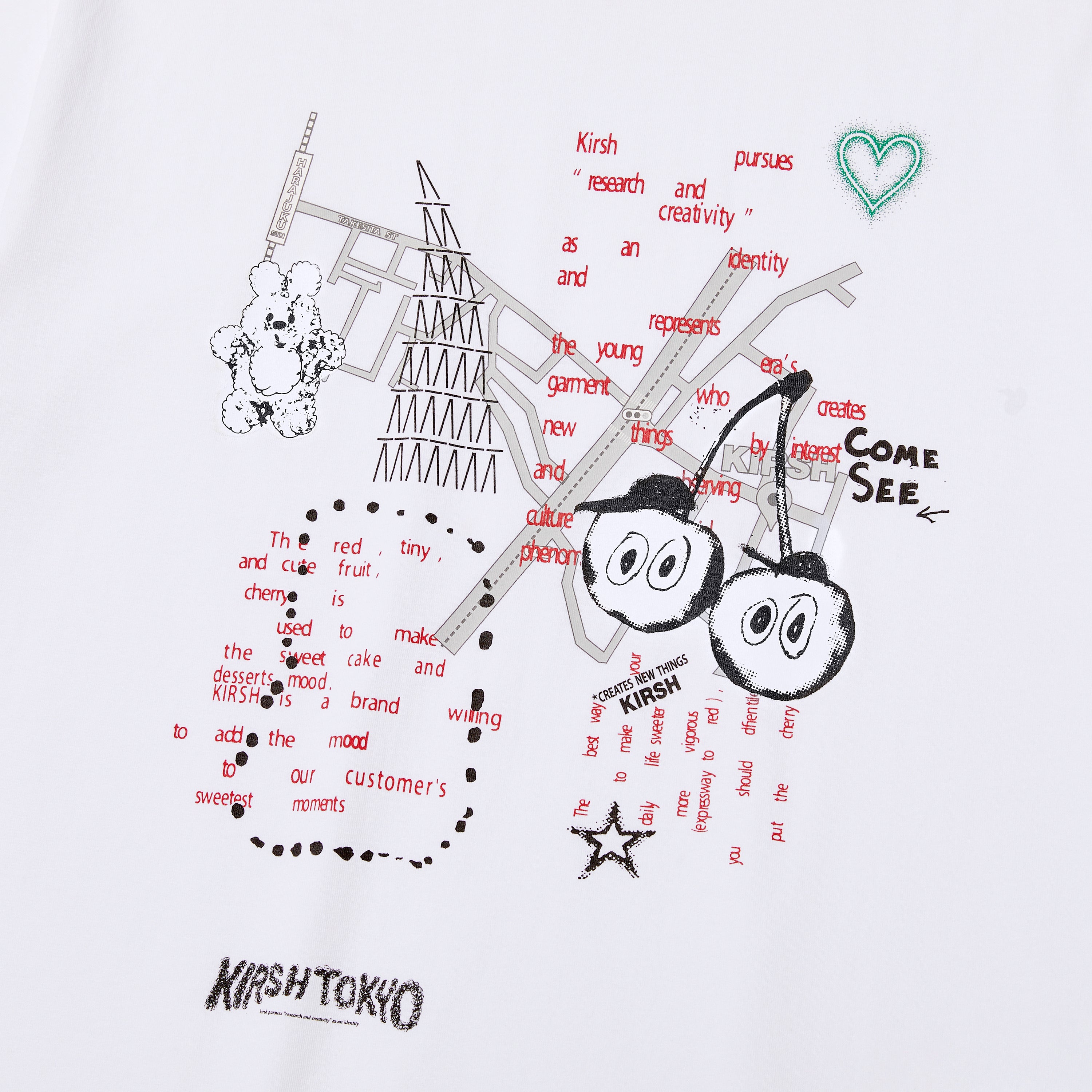 【日本限定】KIRSH X TOKYO シティアートワークTシャツ【ホワイト】