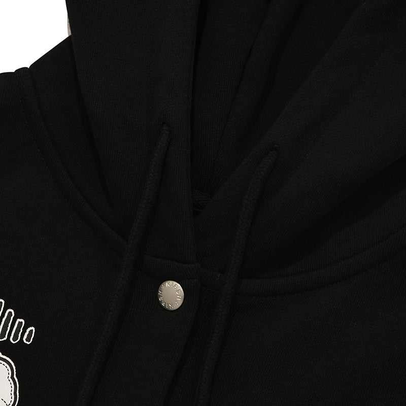 ウィッティバニーボタンフーディージップアップ【ブラック】