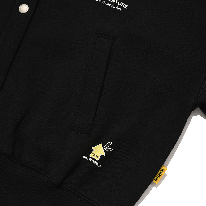 ウィッティバニーボタンフーディージップアップ【ブラック】