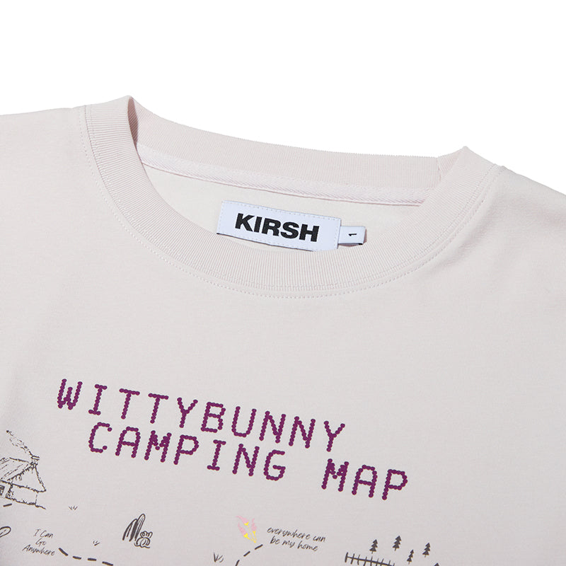ウィッティバニーキャンピンググラフィッククロップTシャツ【ライトラベンダー】