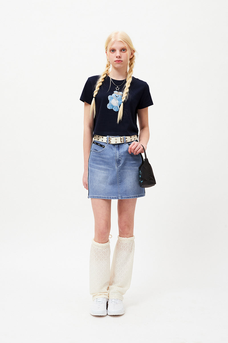 ウィッティバニートムボーイクロップTシャツ【ネイビー】