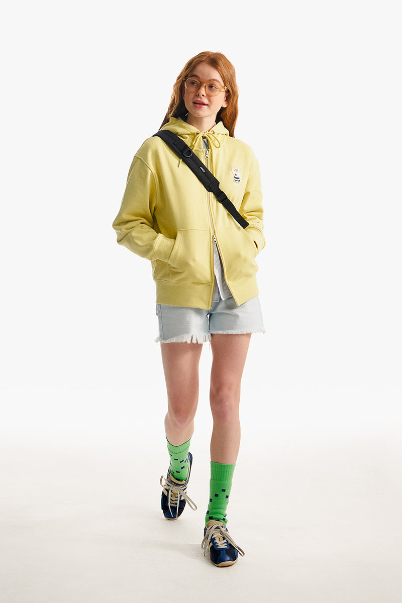 ウィッティバニーワッペンフーディージップアップ【イエロー】