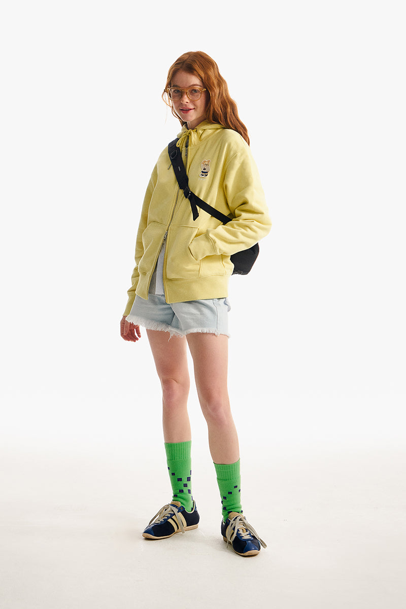 ウィッティバニーワッペンフーディージップアップ【イエロー】